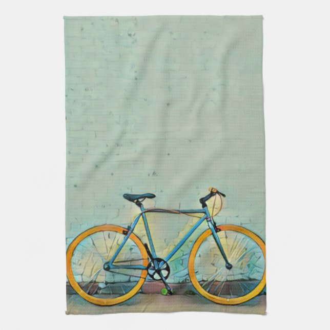 Bicycle gifts for her tea towel (Vertical)