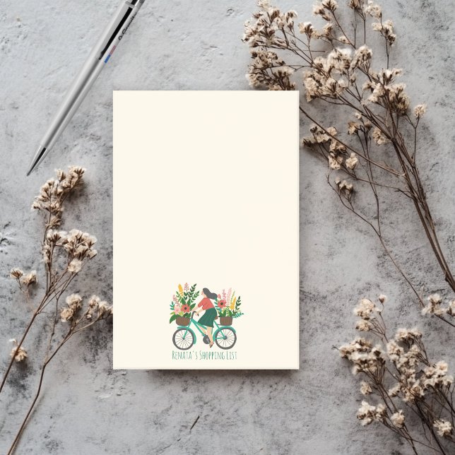 Bicycle Girl Flowers Grocery Shopping List Post-it Notes (Bicycle Girl Flowers Grocery Shopping List Post-it Notes
)