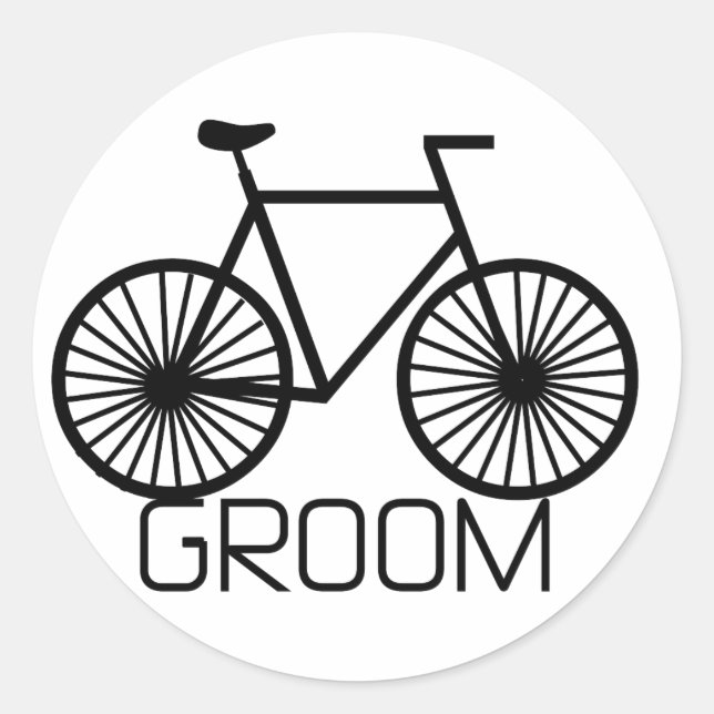 Bicycle Groom Tshirts and Gifts Classic Round Sticker (Front)