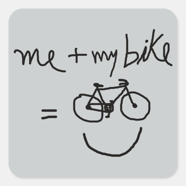bicycle happiness square sticker (Front)