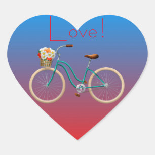 Bicycle Heart Sticker