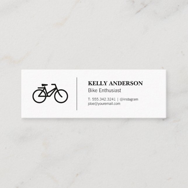 Bicycle Icon Mini Business Card (Front)