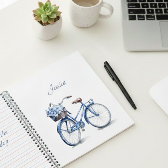 Bicycle in Delft Blue customisable Notebook (Creator Uploaded)