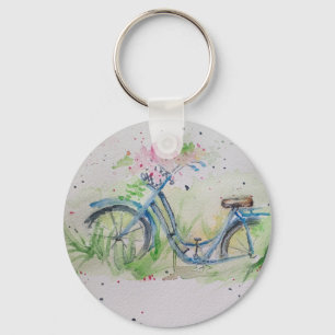Bicycle in spring field Key chain