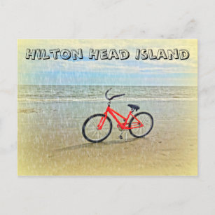 Bicycle in Sun Shower on Hilton Head Island Beach Postcard