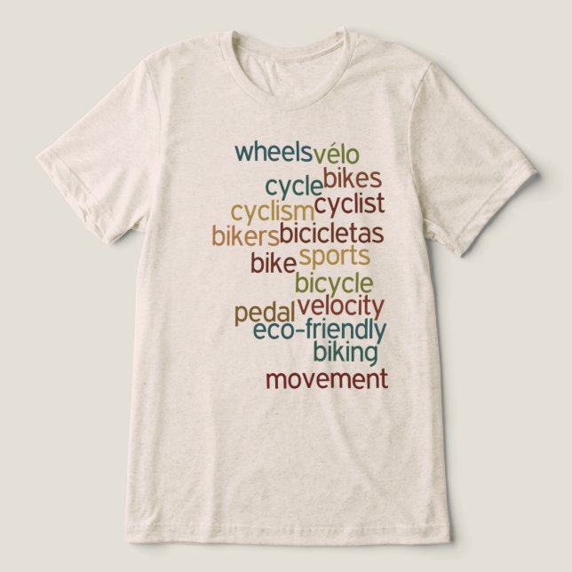 Bicycle Inspired Words Tri-Blend Shirt (Design Front)