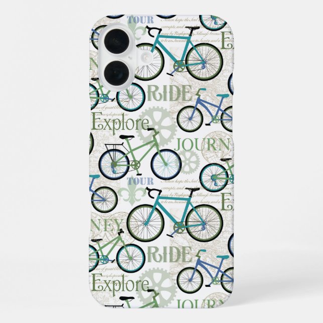 Bicycle Journey Blue iPhone Case (Back)