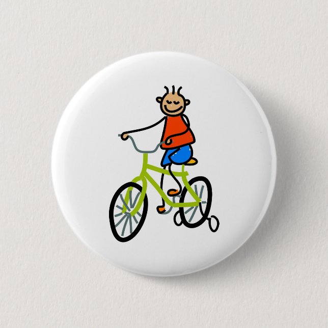 Bicycle Kid 6 Cm Round Badge (Front)