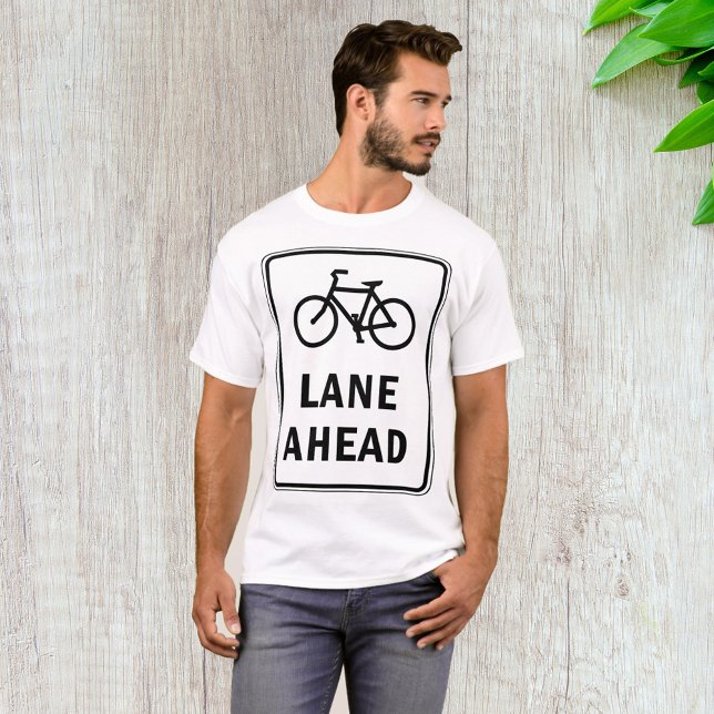 Bicycle Lane Ahead Sign Cycling Road Safety  T-Shirt (Creator Uploaded)