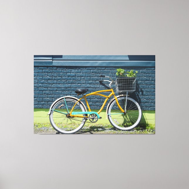 Bicycle Leaning on Wall  Canvas Print (Front)