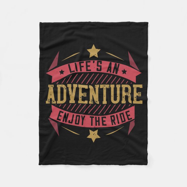 Bicycle - Life's an adventure Fleece Blanket (Front)