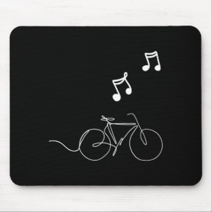 Bicycle Line Art with Music Funny Unisex Design Mouse Pad