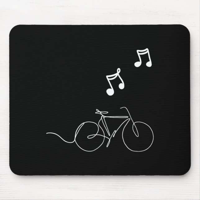 Bicycle Line Art with Music Funny Unisex Design Mouse Pad (Front)