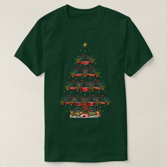 Bicycle Lover Xmas Matching Santa Bicycle Christma T-Shirt (Design Front)