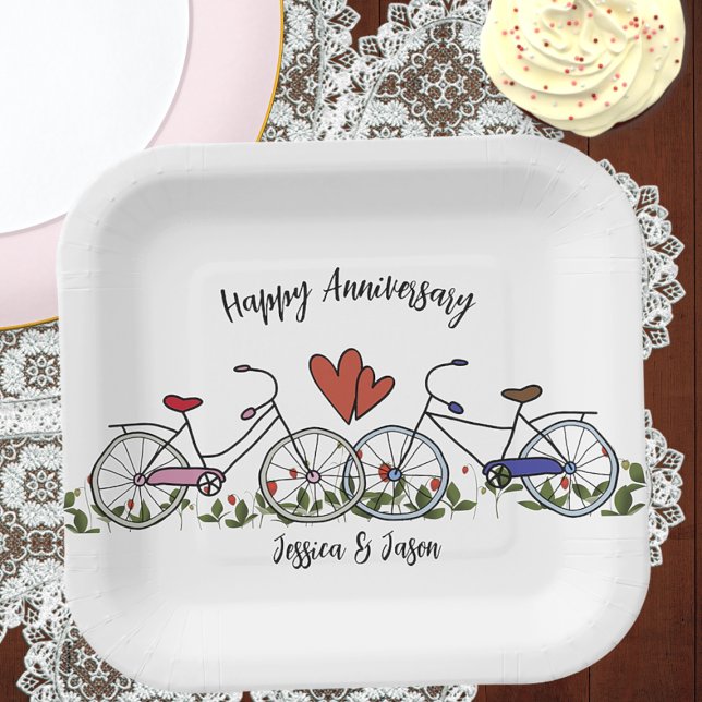 Bicycle Lovers Anniversary Paper Plates (Creator Uploaded)