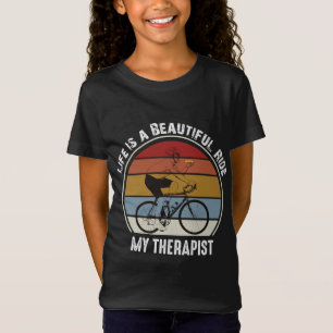 Bicycle Man Eating Pizza Life is a Beautiful Ride  T-Shirt
