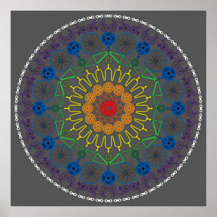 Bicycle Mandala 2 Poster