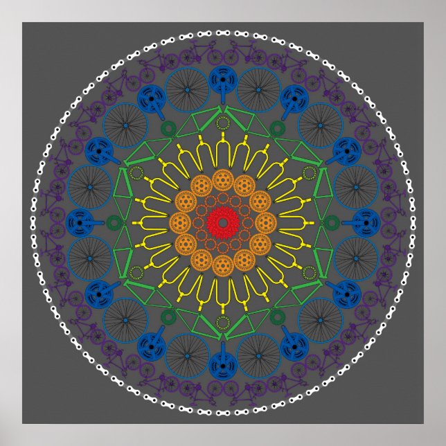 Bicycle Mandala 2 Poster (Front)