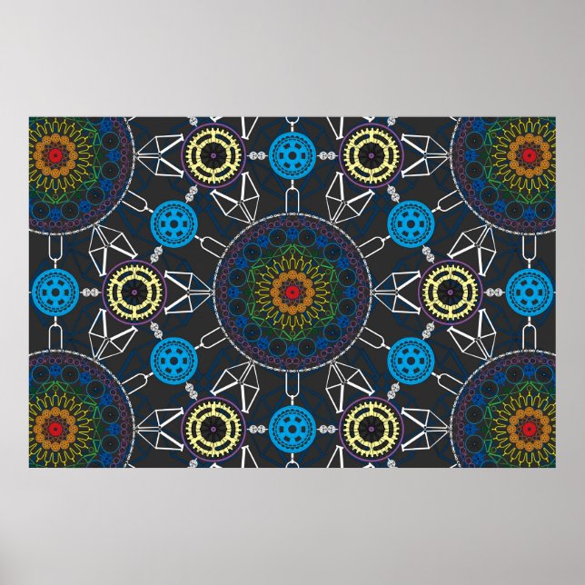 Bicycle Mandala Array 1 Poster (Front)