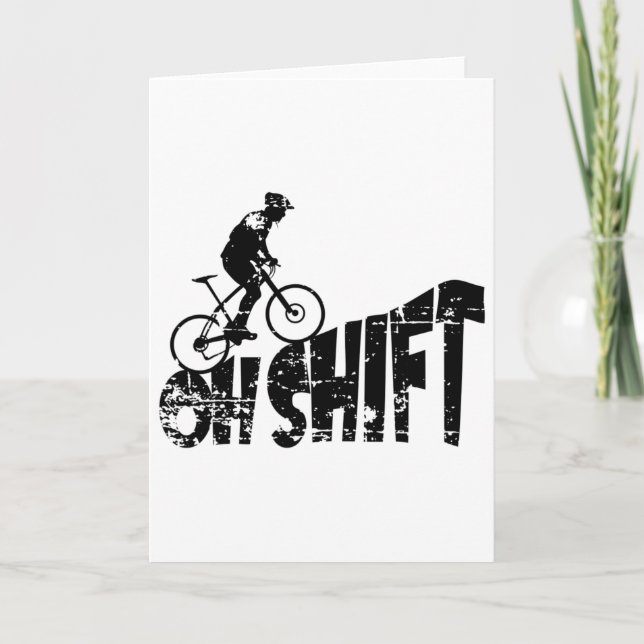 Bicycle Mtb Biking Cycling Biker On Mountain Bike  Card (Front)