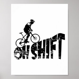 Bicycle Mtb Biking Cycling Biker On Mountain Bike Poster