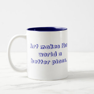 Bicycle Mug w/ "Art make the world a better place"