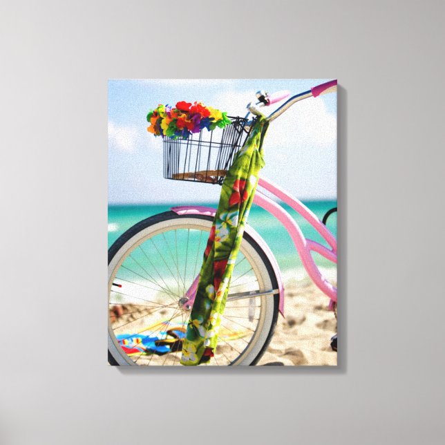 Bicycle On The Beach | Miami, Florida Canvas Print (Front)