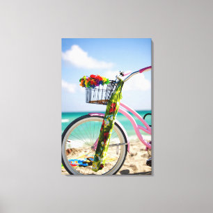Bicycle On The Beach Miami, Florida Canvas Print