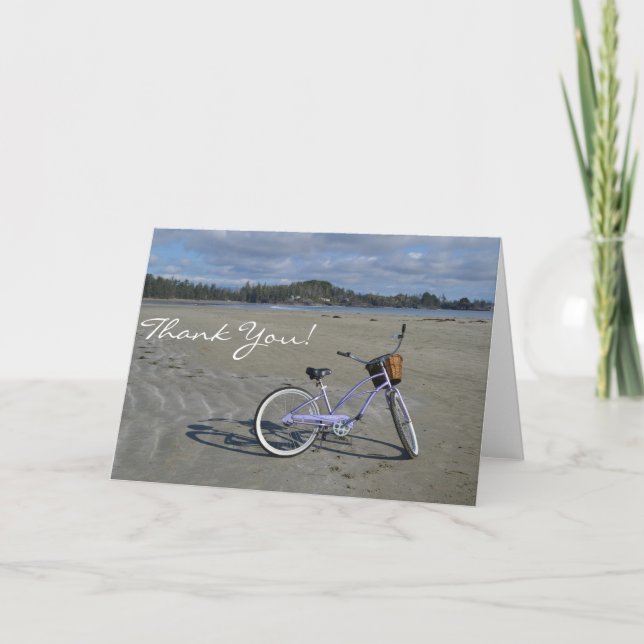 Bicycle on the Beach Thank You Card (Front)