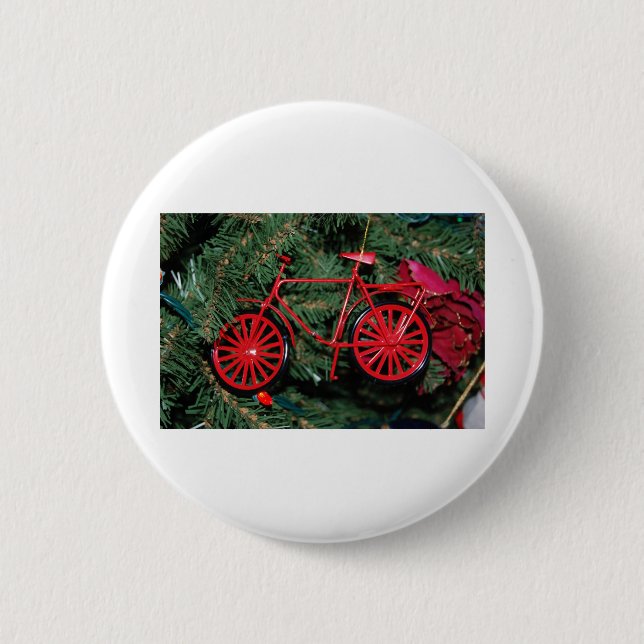 Bicycle Ornament on a Christmas Tree 6 Cm Round Badge (Front)