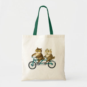 Bicycle owls tote bag