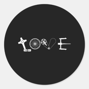 Bicycle Parts Love Bicycle Biking Classic Round Sticker