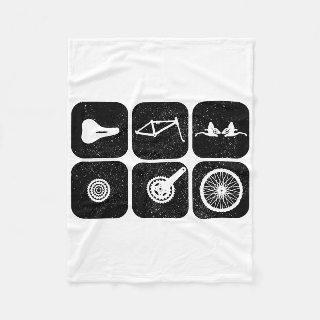 Bicycle Parts Mountain Bike Biking Mtb Cycling Cyl Fleece Blanket (Front)