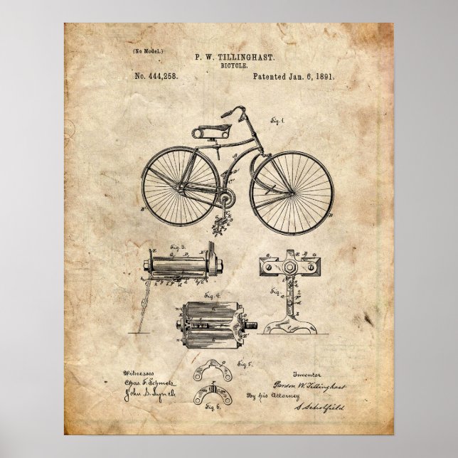 Bicycle Patent Poster (Front)