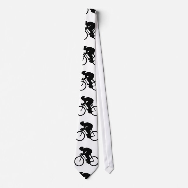 Bicycle Pattern in Black and White. Tie (Front)