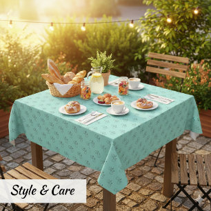 Bicycle Pattern in Robin Egg Blue Elegant Tablecloth