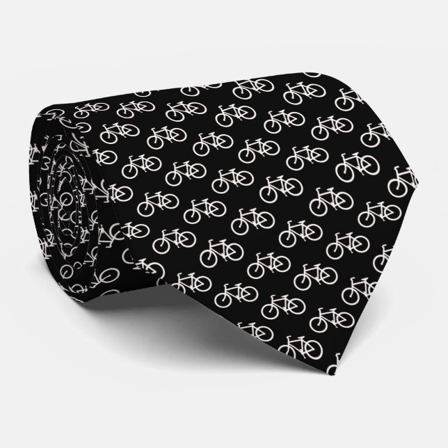 Bicycle Pattern Tie (Rolled)