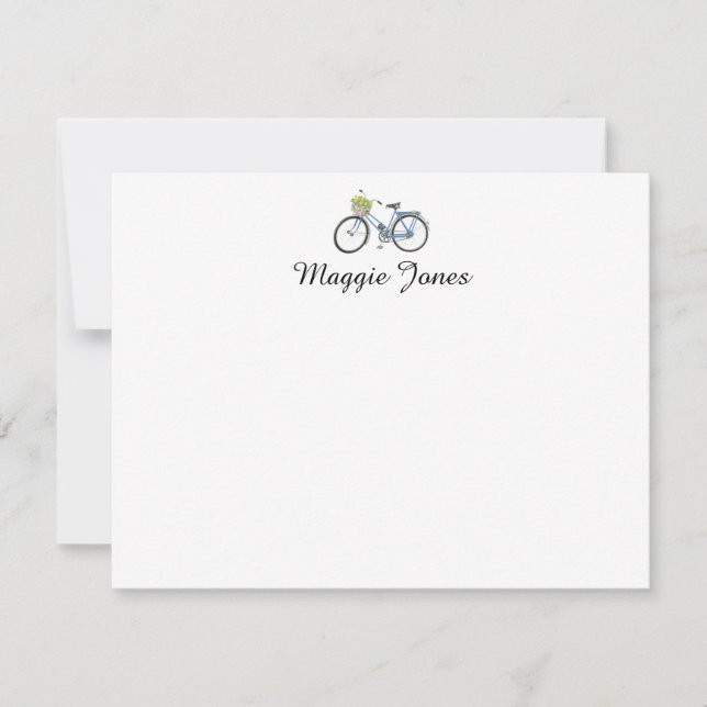 Bicycle Personalised Note Card (Front)