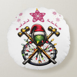 Bicycle polo Christmas Hat Xmas Round Cushion