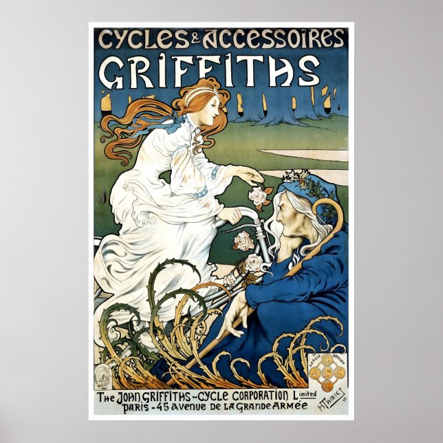 Bicycle Poster Griffiths Cycling Print Biking Art (Front)