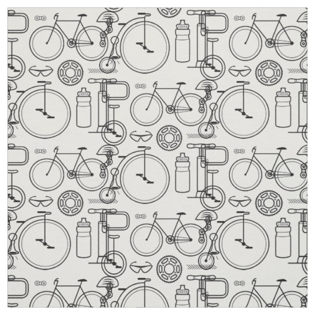 Bicycle Print Cycling Themed Fabric (Swatch)