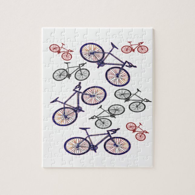 Bicycle Print Design Jigsaw Puzzle (Vertical)