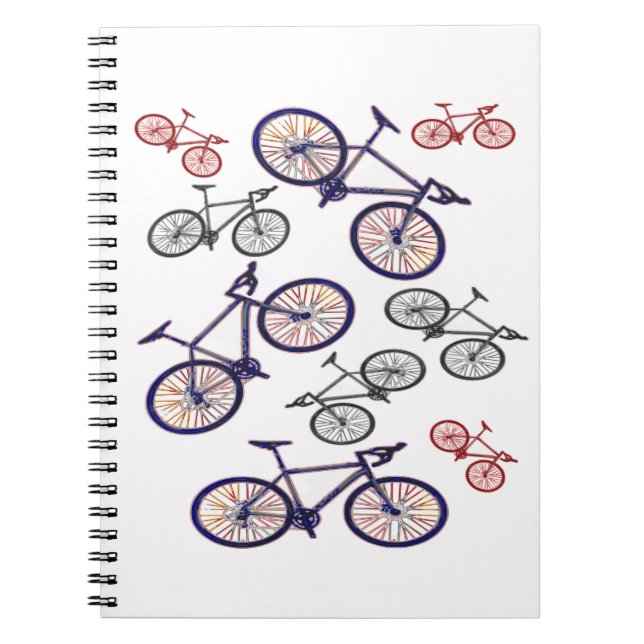 Bicycle Print Design Spiral Notebook (Front)