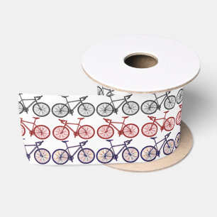 Bicycle Print Satin Ribbon