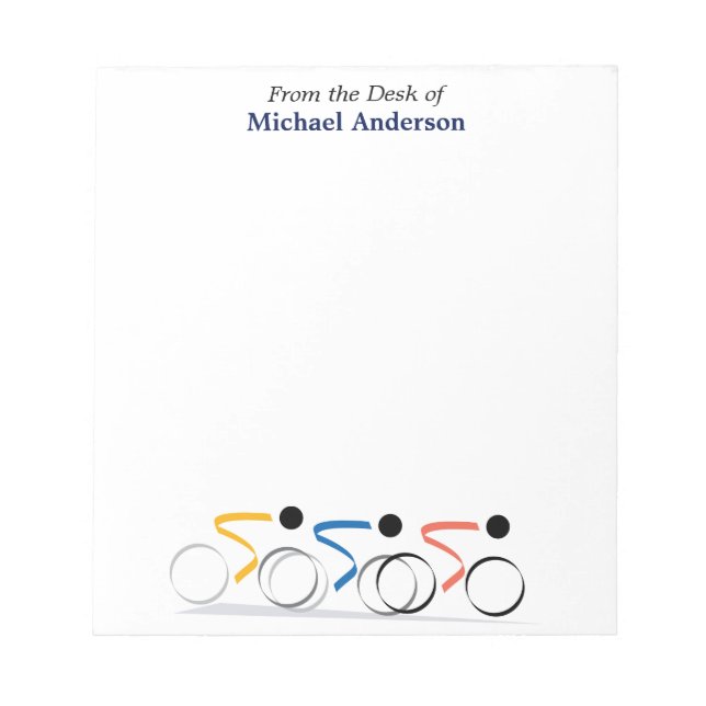 Bicycle Race Logo Personalised Notepad (Front)