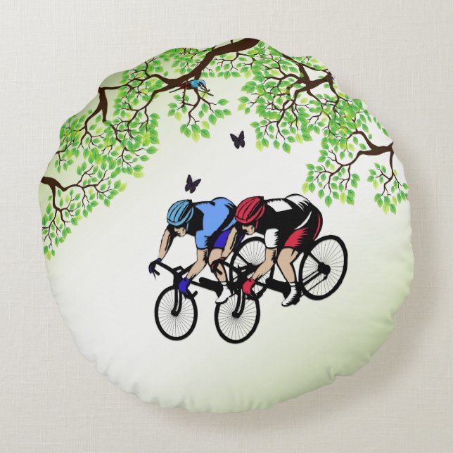 Bicycle Race Round Cushion (Back)