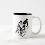 Bicycle Racers -Shadow -2 Two-Tone Coffee Mug<br><div class="desc">Cyclists racing</div>