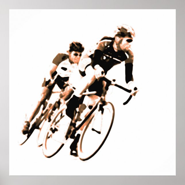 Bicycle Racers -Shadow Sepia Tones -2 Poster (Front)