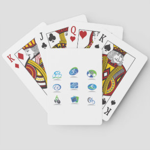Bicycle Racing Icons Blue and Green Sport Playing Cards