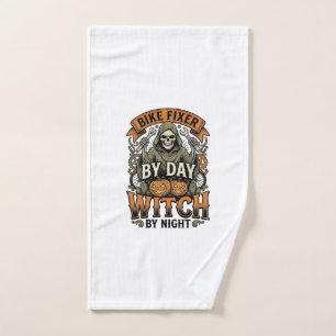 Bicycle Repair Witch Vintage Halloween Bike Mechan Hand Towel